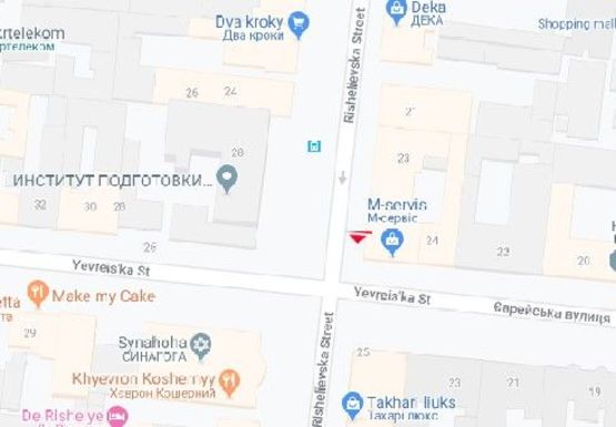 Схема рекламної площини за адресою Ришельевская ул., 23