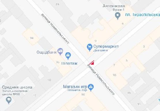 Схема рекламной плоскости по адресу Тираспольская ул., 8  - Новосельского ул.