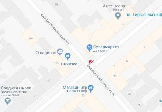 Схема рекламної площини за адресою Тираспольская ул., 8  - Новосельского ул.