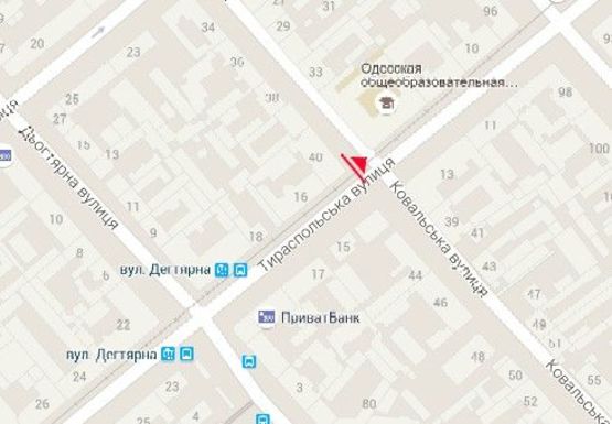 Схема рекламної площини за адресою Тираспольская ул.,16 - Кузнечная ул.