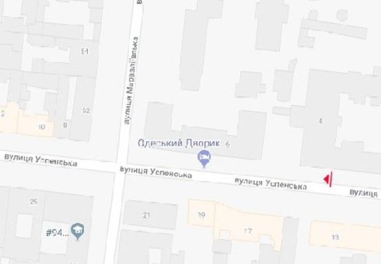 Схема рекламної площини за адресою Успенская ул., 4