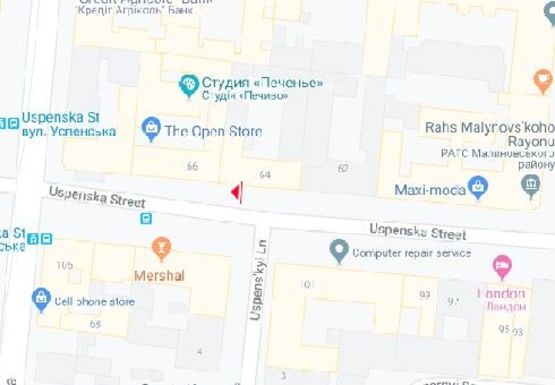 Схема рекламной плоскости по адресу Успенская ул., 64