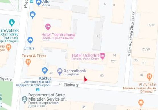 Схема рекламної площини за адресою Бунина ул., 40