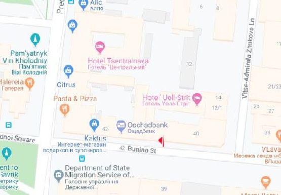 Схема рекламної площини за адресою Бунина ул., 40