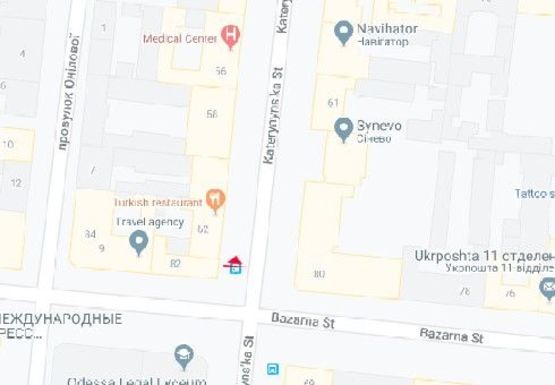 Схема рекламної площини за адресою Екатерининская ул., 60