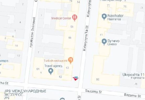 Схема рекламной плоскости по адресу Екатерининская ул., 60