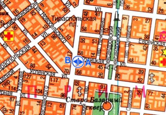 Схема рекламної площини за адресою Троицкая ул., 60 - Преображенская ул.