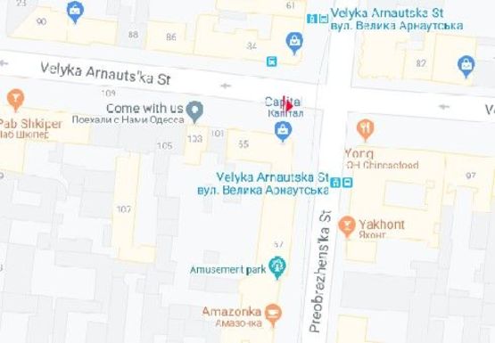 Схема рекламної площини за адресою Б. Арнаутская ул., 101 - Преображенская ул.