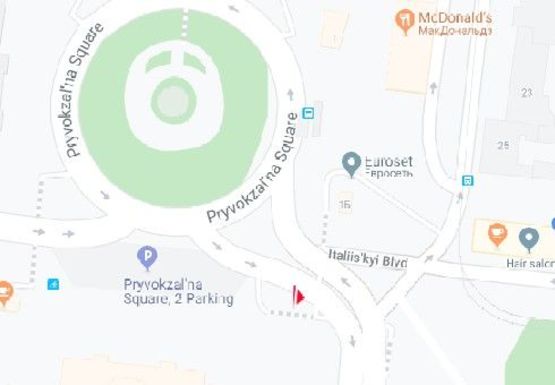 Схема рекламної площини за адресою Среднефонтанская ул. - Привокзальная пл.