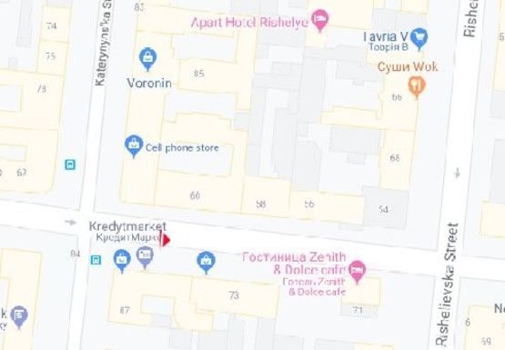 Схема рекламної площини за адресою М. Арнаутская ул. - Екатерининская ул., 87