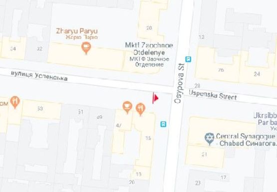 Схема рекламної площини за адресою Успенская ул., 47 - Осипова ул.