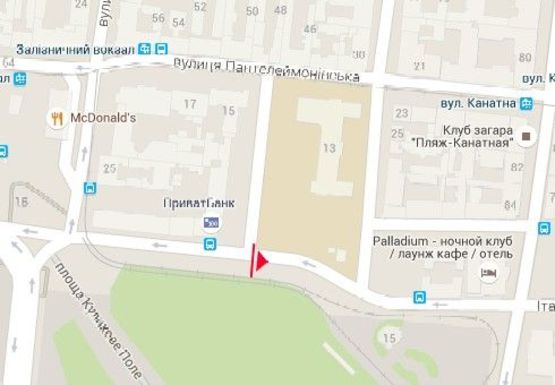 Схема рекламної площини за адресою Итальянский б-р., 6