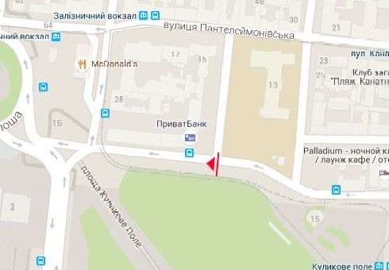 Схема рекламної площини за адресою Итальянский б-р., 6