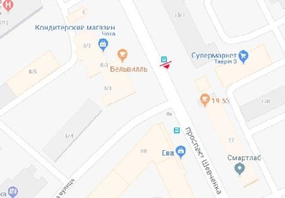 Схема рекламной плоскости по адресу Шевченко пр., 15/1