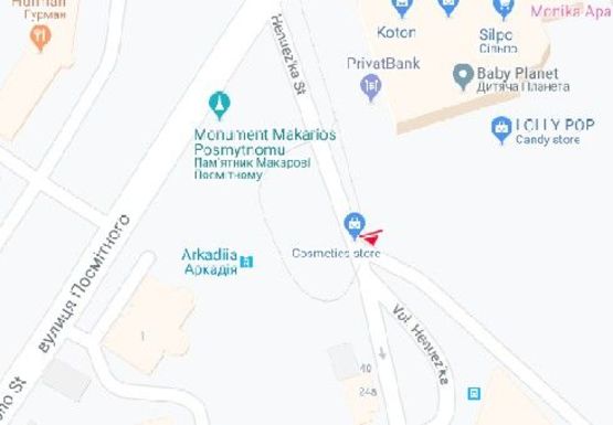 Схема рекламної площини за адресою Генуэзская ул. - пляж Аркадия