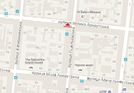 Схема рекламной плоскости по адресу Ришельевская ул.62 - Б. Арнаутская ул.