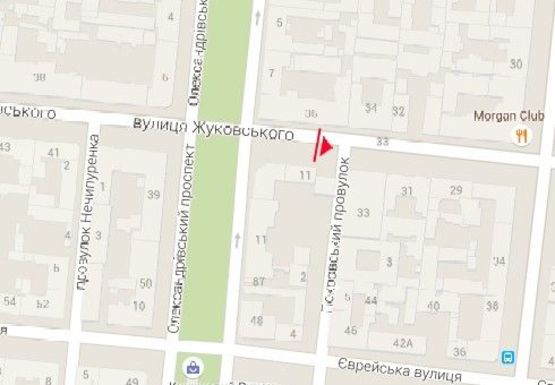 Схема рекламної площини за адресою Жуковского ул., 33 - Покровский пер.