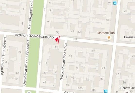 Схема рекламной плоскости по адресу Жуковского ул., 33 - Покровский пер.