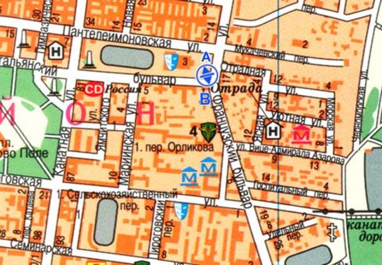 Схема рекламной плоскости по адресу Леонтовича ул., 17 - Пантелеймоноская ул., 9