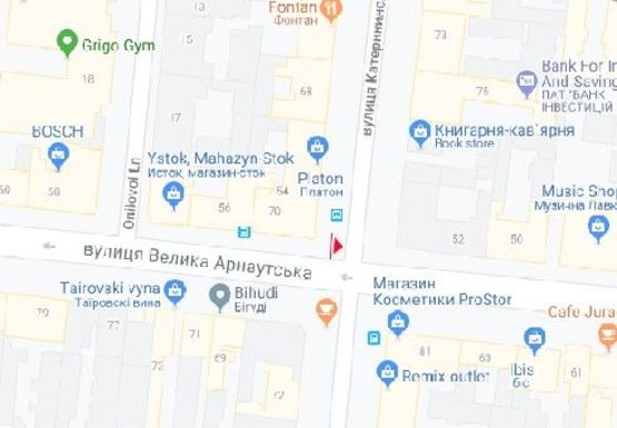 Схема рекламной плоскости по адресу Б. Арнаутская ул. - Екатерининская ул., 70