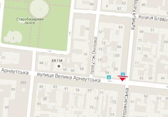 Схема рекламной плоскости по адресу Екатерининская ул.,70 - Б. Арнаутская ул.