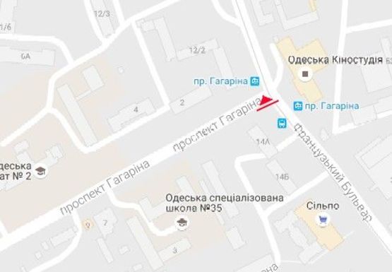 Схема рекламной плоскости по адресу Французский б-р. - Гагарина пр.