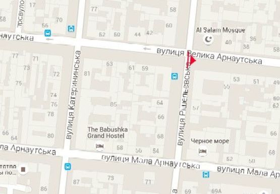 Схема рекламної площини за адресою Б.Арнаутская ул., 55 - Ришельевская ул.