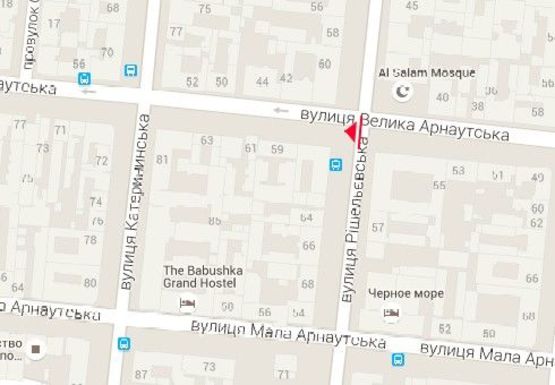 Схема рекламной плоскости по адресу Б.Арнаутская ул., 55 - Ришельевская ул.