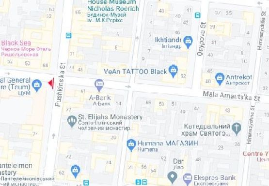 Схема рекламной плоскости по адресу М. Арнаутская ул. - Пушкинская ул., 72 "ЦУМ"