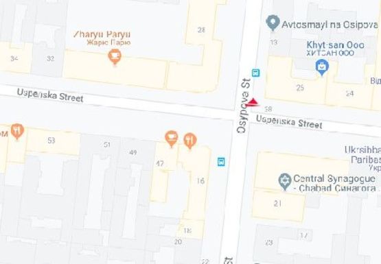 Схема рекламной плоскости по адресу Осипова ул. - Успенская ул., 25