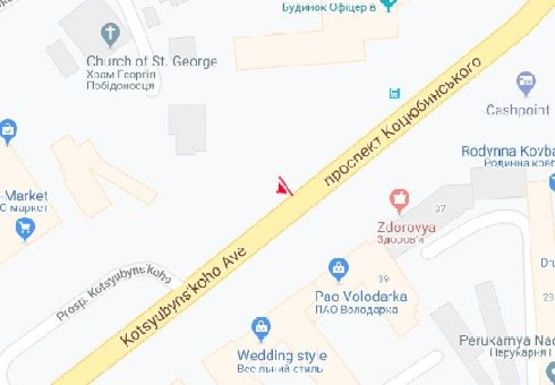 Схема рекламной плоскости по адресу Коцюбинского ул. (возле  церкви)