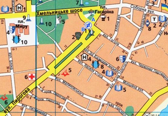 Схема рекламной плоскости по адресу Пирогова ул., 2 [№1]