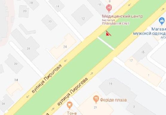 Схема рекламной плоскости по адресу Пирогова ул. [№7] (сквер)