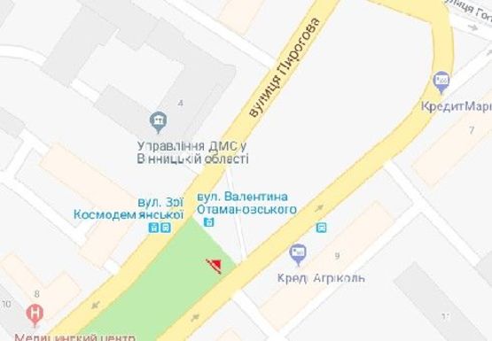 Схема рекламной плоскости по адресу Пирогова ул. [№14] (сквер)