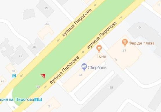 Схема рекламной плоскости по адресу Пирогова ул. [№21] (сквер)