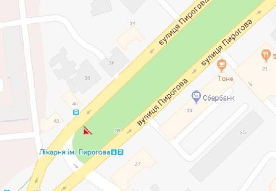 Схема рекламної площини за адресою Пирогова ул. [13] (сквер)