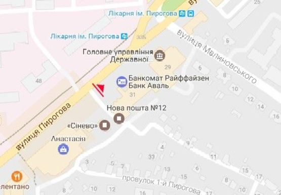Схема рекламной плоскости по адресу Пирогова ул., 31 [№24]
