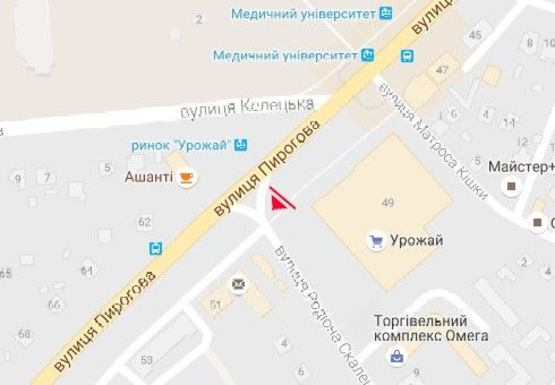 Схема рекламной плоскости по адресу Пирогова ул., 49 - Скалецкого ул. [№30]