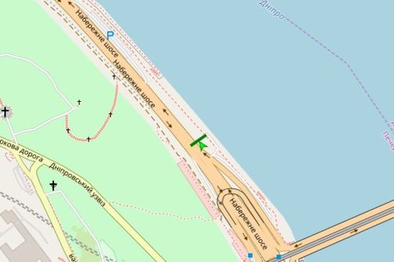 Схема рекламной плоскости по адресу Набережне шосе,  №1