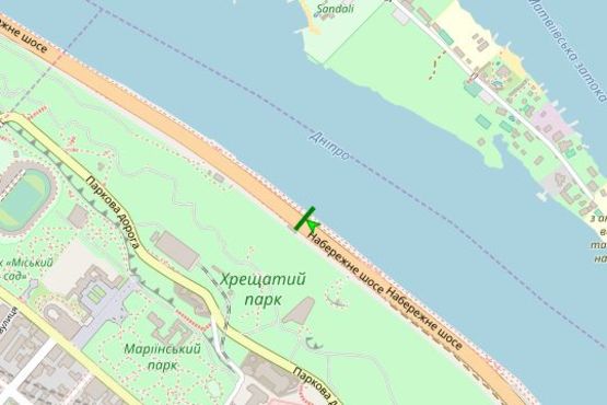 Схема рекламної площини за адресою Набережне шосе, №2