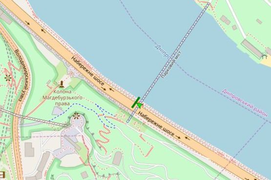 Схема рекламної площини за адресою Набережне шосе, №5