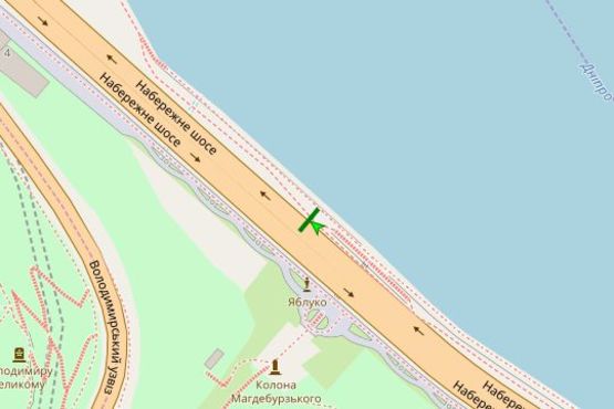 Схема рекламної площини за адресою Набережне шосе, №6