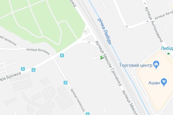 Схема рекламной плоскости по адресу Миколи Грінченка вул., 18