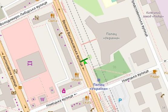 Схема рекламної площини за адресою Велика Васильківська вул., 103