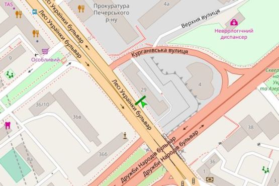 Схема рекламной плоскости по адресу Лесі Українки бульв., , 29