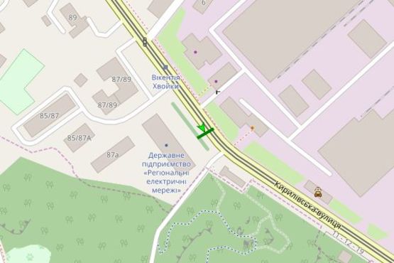 Схема рекламної площини за адресою Кирилівська вул., 85