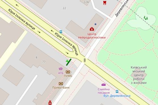 Схема рекламной плоскости по адресу Мельникова вул., 77