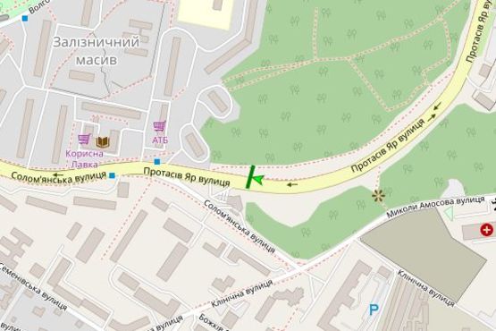 Схема рекламной плоскости по адресу Протасів Яр вул., .  напроти заправки WOG (в напрямку Солом'янськой пл.)