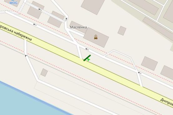 Схема рекламной плоскости по адресу Дніпровська наб., №17