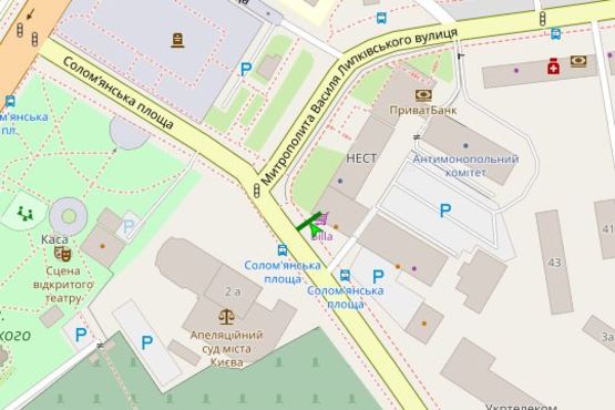 Схема рекламной плоскости по адресу Солом`янська вул., 1